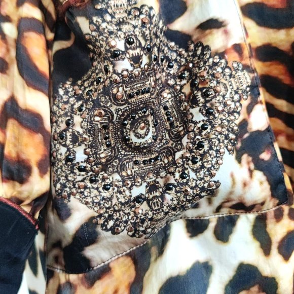 Shahida Parides Silk leopard jacket with belt - size S/M - Picture 6 of 8